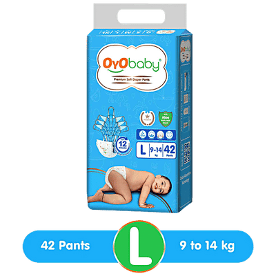 Oyo Baby Premium Soft Diaper Pants - Highly Absorbent, Prevents Leakage, L
