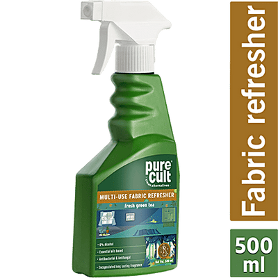 PureCult Multi-Use Fabric Refresher - Fresh Green Tea, No Alcohol, Long-Lasting Fragrance
