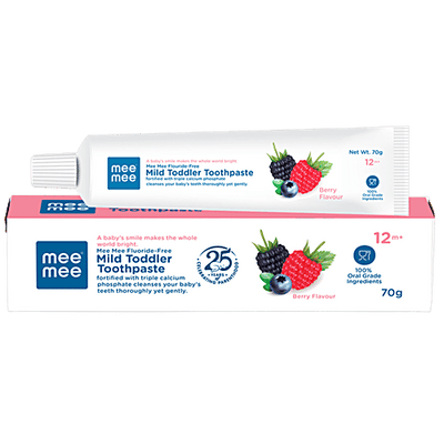 Mee Mee Mild Toddler Toothpaste - Berry Flavour, Fluoride-Free, Triple Calcium Phosphate, Cavity Protection