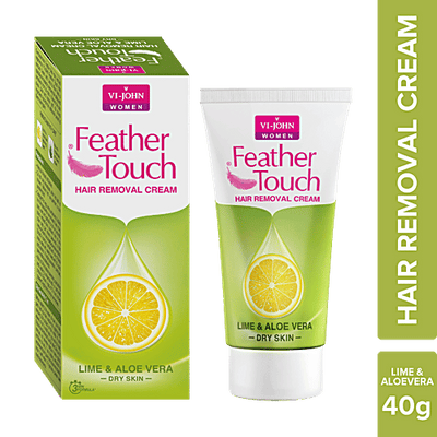 VI-JOHN Feather Touch Hair Removal Cream - Lime & Aloe Vera, For Dry Skin