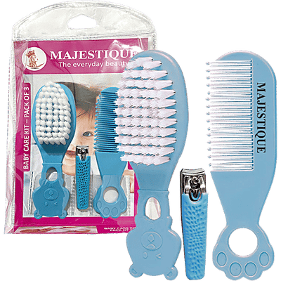 Majestique Baby Grooming Set - FC90, Brush, Comb & Nail Cutter, Assorted Colour