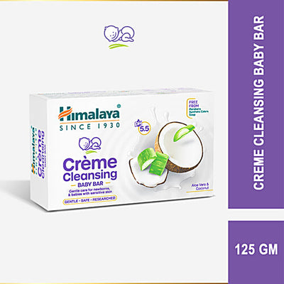 Himalaya Creme Cleansing Baby Bar - pH 5.5, With Aloe Vera & Coconut, Paraben Free