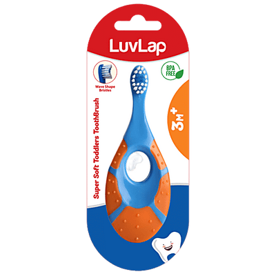 LuvLap Turtle Shaped Baby & Toddler Toothbrush - 3M+, Assorted Colour