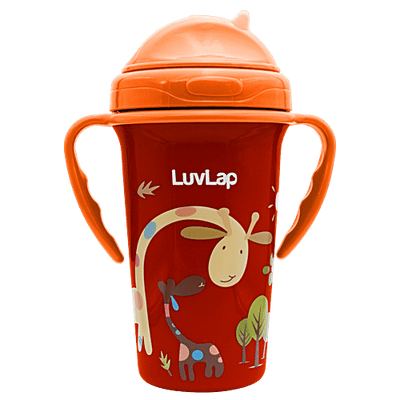 LuvLap Tiny Sippy Cup - With Silicone Straw, Flip Lid, 18M+