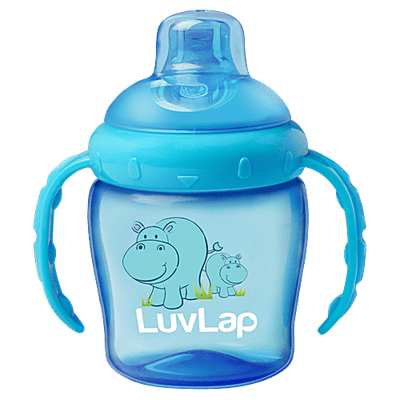 LuvLap Hippo Spout Plastic Sipper - For Infant/Toddler, Blue, 6M+