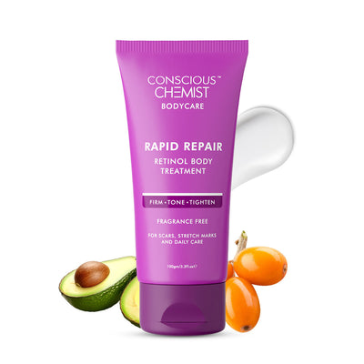 Conscious Chemist Retinol Body Cream Reduces Stretch Marks, Uneven Skin Tone & Scars