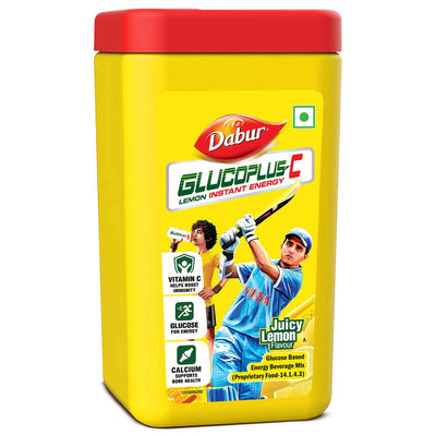 Dabur Gluco Plus C, Instant Energy Boost (Lemon), Glucose Powder