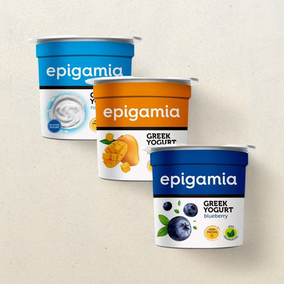 Epigamia Natural Greek Yogurt(90gms), Epigamia Blueberry Greek Yogurt(90gms) & Epigamia Greek Yogurt Alphonso Mango(90gms) Combo