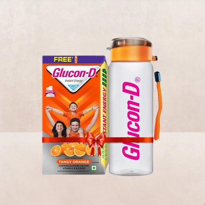 Glucon-D Tangy Orange Glucose Powder Refill (Free Sipper) - 1Kg