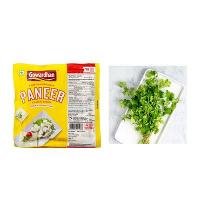 Gowardhan Fresh Paneer- Block(1pc) & Coriander Leaves(1pc) Combo