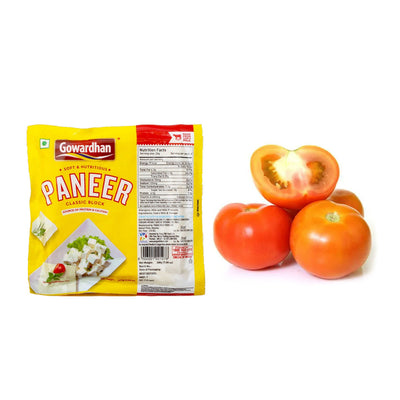 Gowardhan Fresh Paneer- Block(1pc) & Tomato Local(1pc) Combo