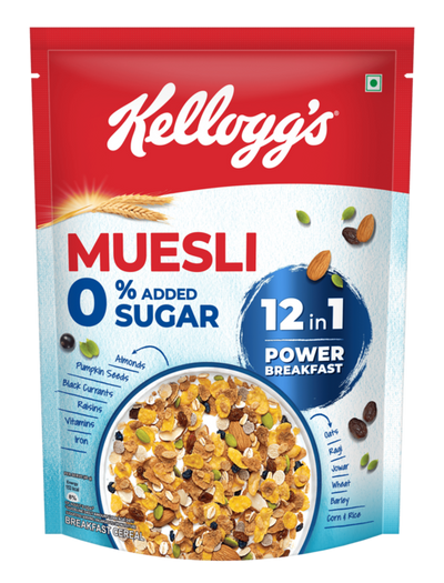 Kellogg’s Muesli 0% Added Sugar | 12-in-1 Power Breakfast | India’s No. 1 Muesli