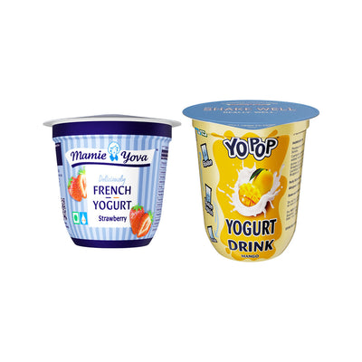 Mamie Yova Deliciously French Fruit Yogurt Strawberry(90 gms), Mamie Yova Yo Pop Yoghurt Drink Mango(125 ml)