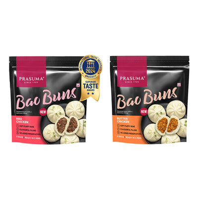 Prasuma Bao Buns Bbq Chicken(300gms) & Prasuma Bao Buns - Butter Chicken(300gms) Combo