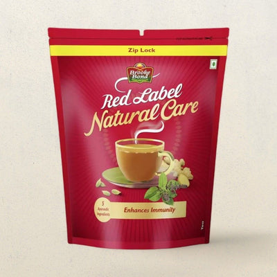 Red Label Natural Care Tea | with 5 Ayurvedic Ingredients