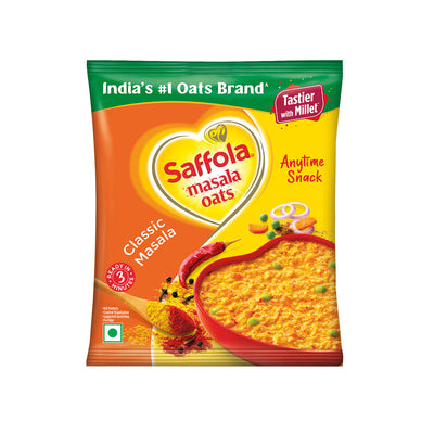 Saffola Masala Oats |Classic Masala | Anytime Snack | Ready in 3 mins | Millets Goodness