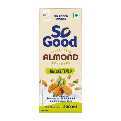 So Good Plant Based Almond Beverage Unsweetened Tetrapack