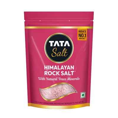 Tata Himalayan Rock Pink Salt Pouch, Premium Sendha Namak, With Natural Trace Minerals, Low Sodium, Crystal Salt