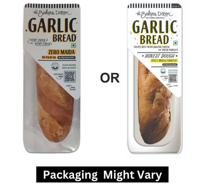 The Baker's Dozen Zero Maida Garlic Bread No Palm Oil No Preservative 100% Wholewheat