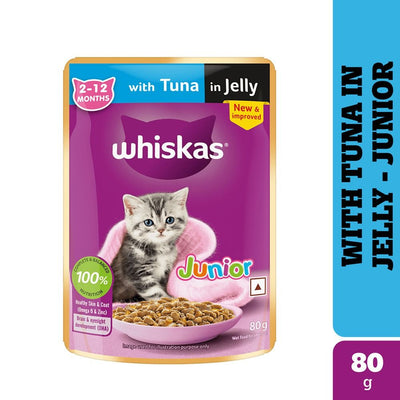 Whiskas Kitten (2-12 Months) Wet Cat Food, Tuna in Jelly