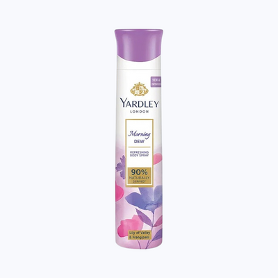 Yardley London Morning Dew Deodorant - Lily of Valley and Frangipani Fragrance - Naturally Derived